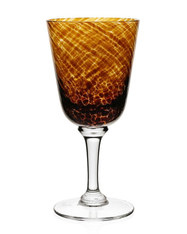 Vanessa Glass Water Goblet, Tortoise