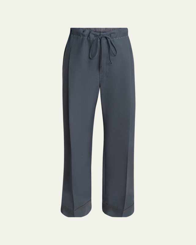 Drawstring Wool Mohair Trousers