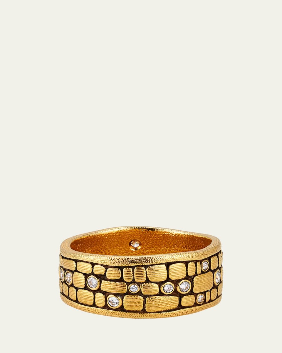 Old Bridge 18K Gold & Diamond Band Ring