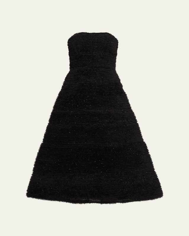 Embellished Tulle Strapless Fit-&-Flare Dress
