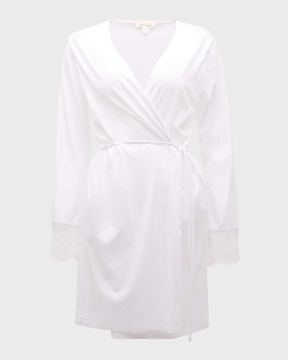 Melissa Lace-Trim Cotton Robe