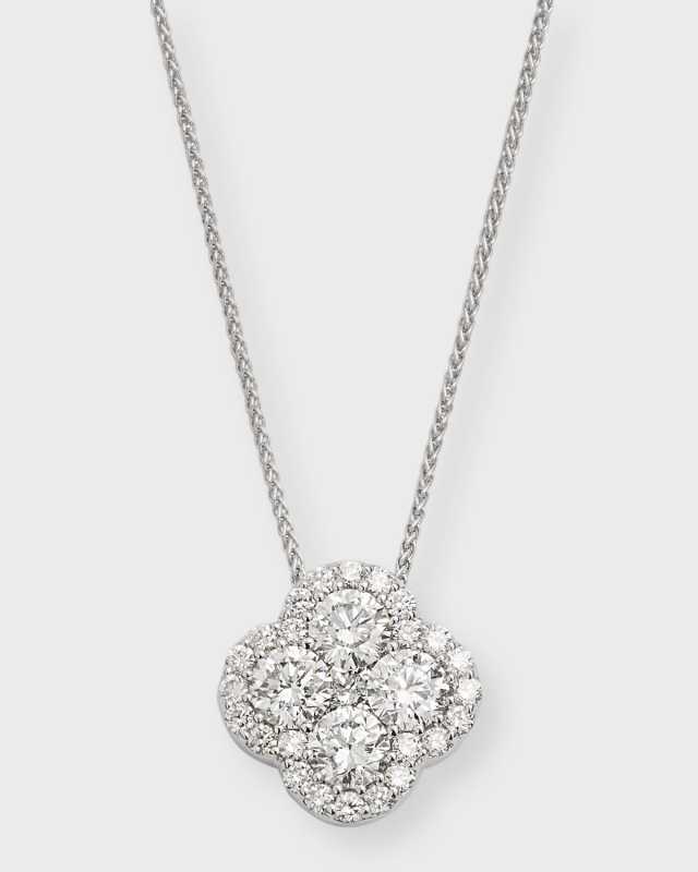18k White Gold Diamond Pendant Necklace, 18"L, 1.37tcw