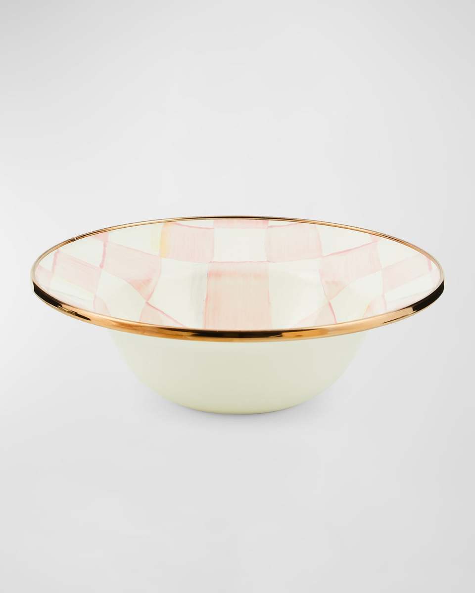 Rosy Check Enamel Breakfast Bowl