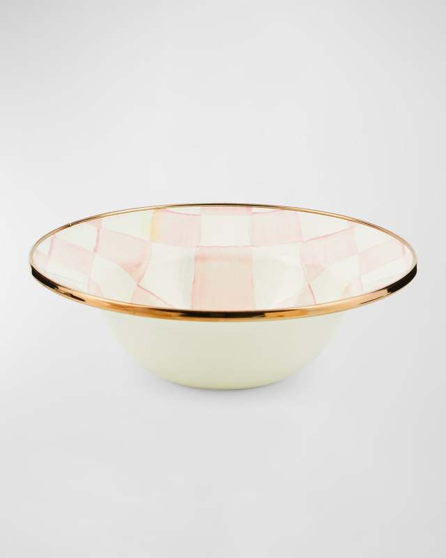 Rosy Check Enamel Breakfast Bowl