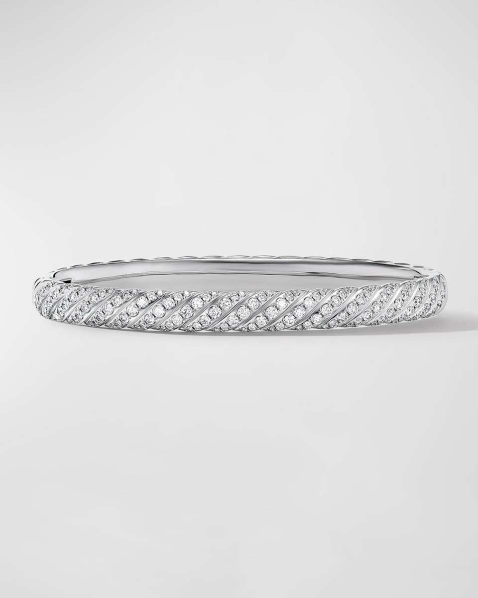 Sculpted Cable Bracelet in 18K White Gold, 6