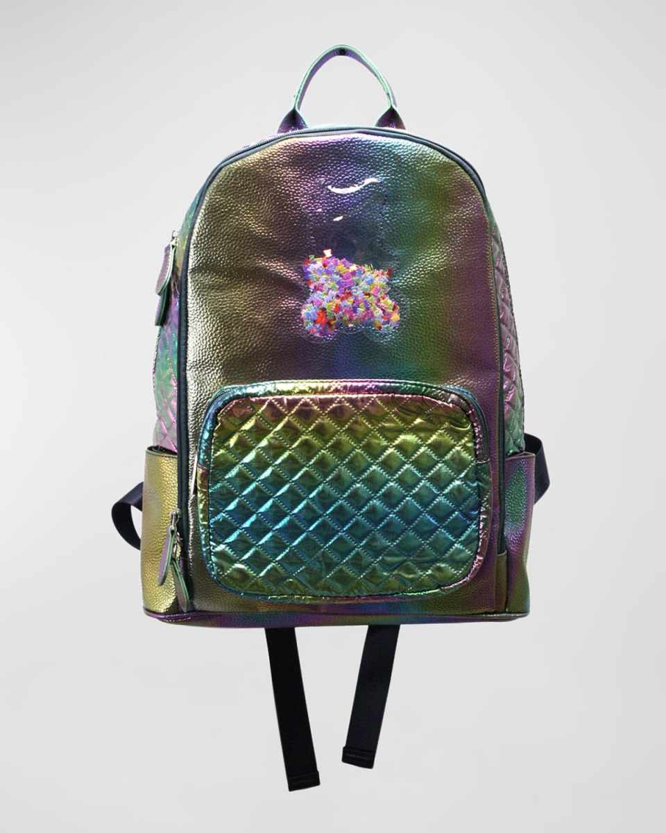 Girl's Backpack W/ Iridized Confetti Gummy Bear Patch