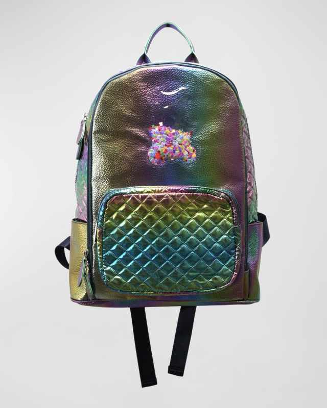 Girl's Backpack W/ Iridized Confetti Gummy Bear Patch