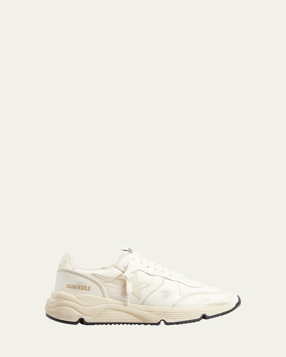Running Sole Nylon Leather Sneakers
