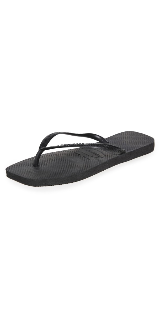 Havaianas Slim Square Solid Flip Flops Black