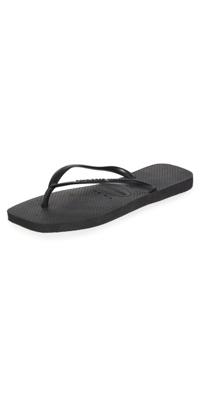 Havaianas Slim Square Solid Flip Flops Black