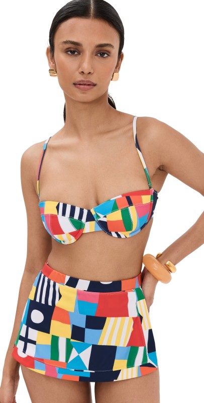 STAUD Jo Balconette Bikini Top Sails Up