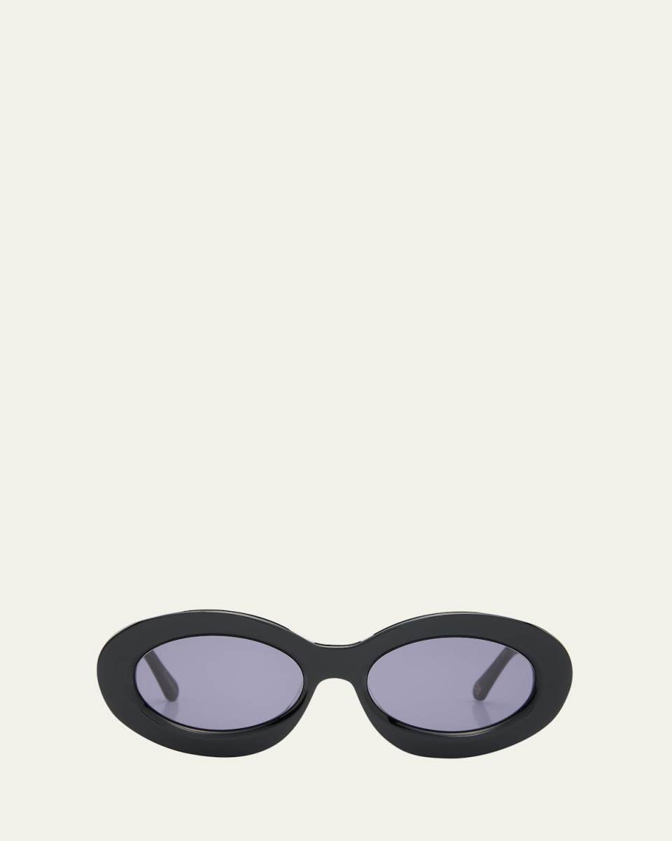 Beveled Acetate Oval Sunglasses