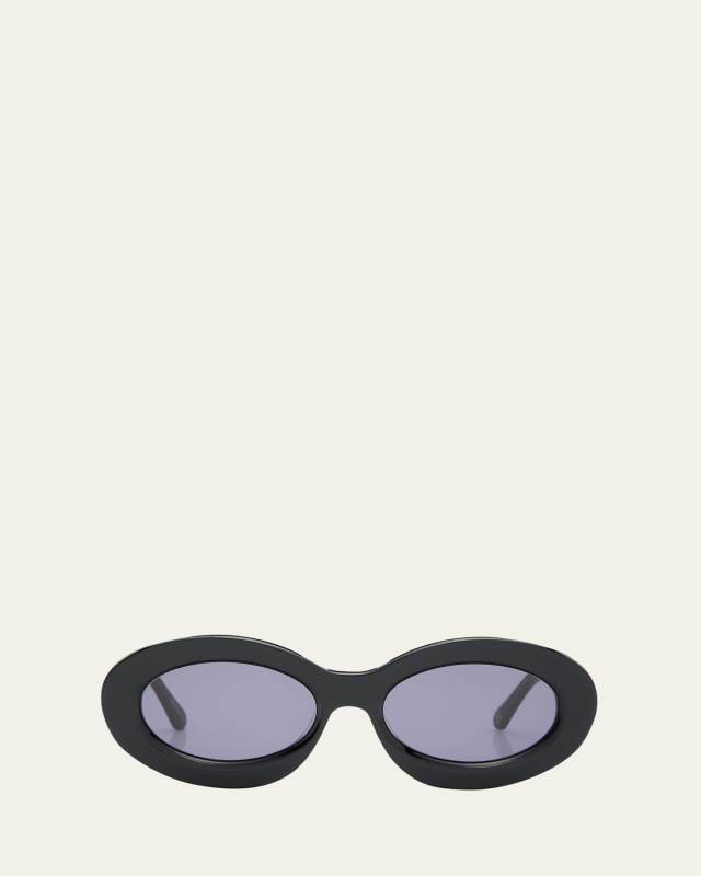 Beveled Acetate Oval Sunglasses