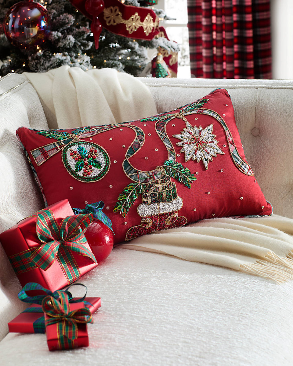 Tinsel Treasure Decorative Pillow, 14" x 22"