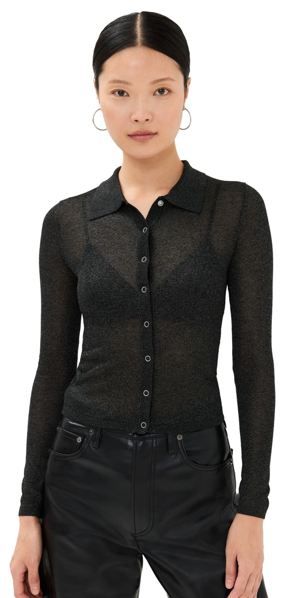 Rolla's Caroline Metallic Knit Cardi Black