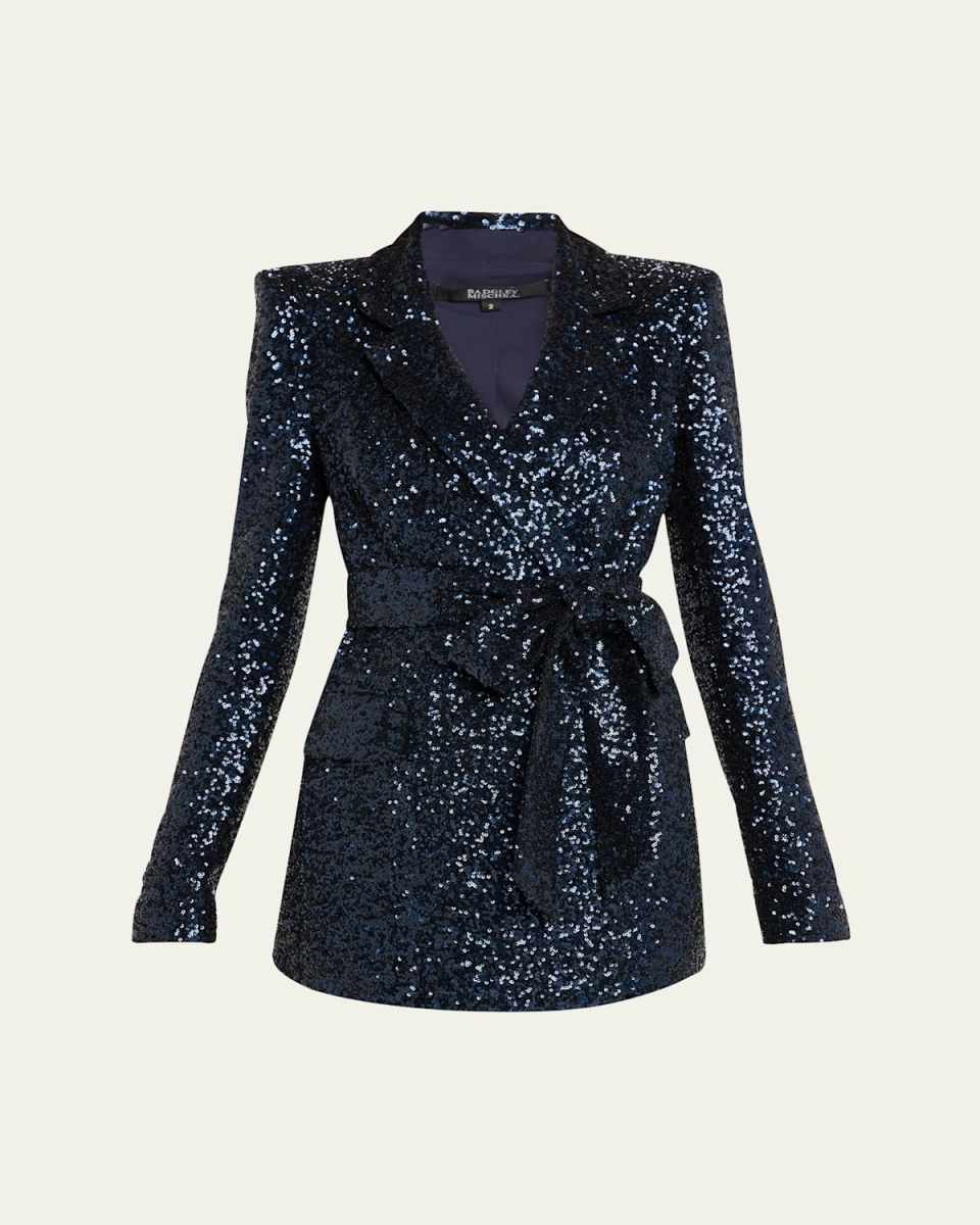 Sequin Wrap Blazer
