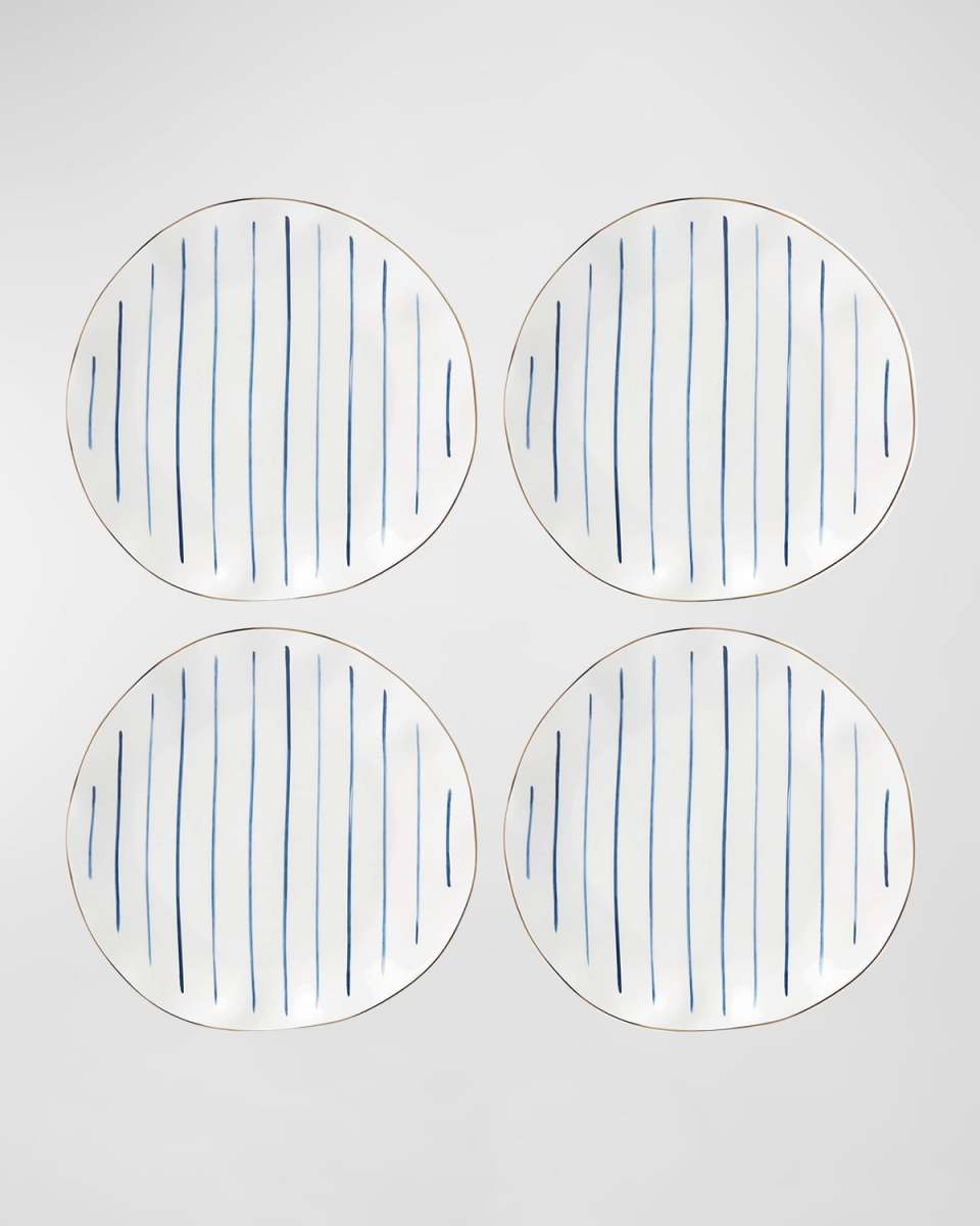 Blue Bay Stripes Dinner Plates, Set of 4