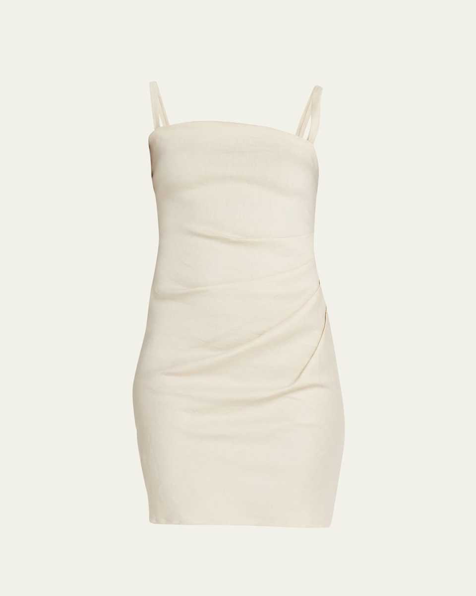 The Nadege Asymmetric Pleated Mini Dress