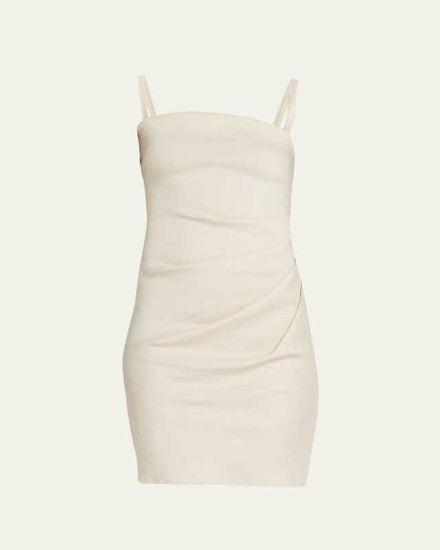 The Nadege Asymmetric Pleated Mini Dress