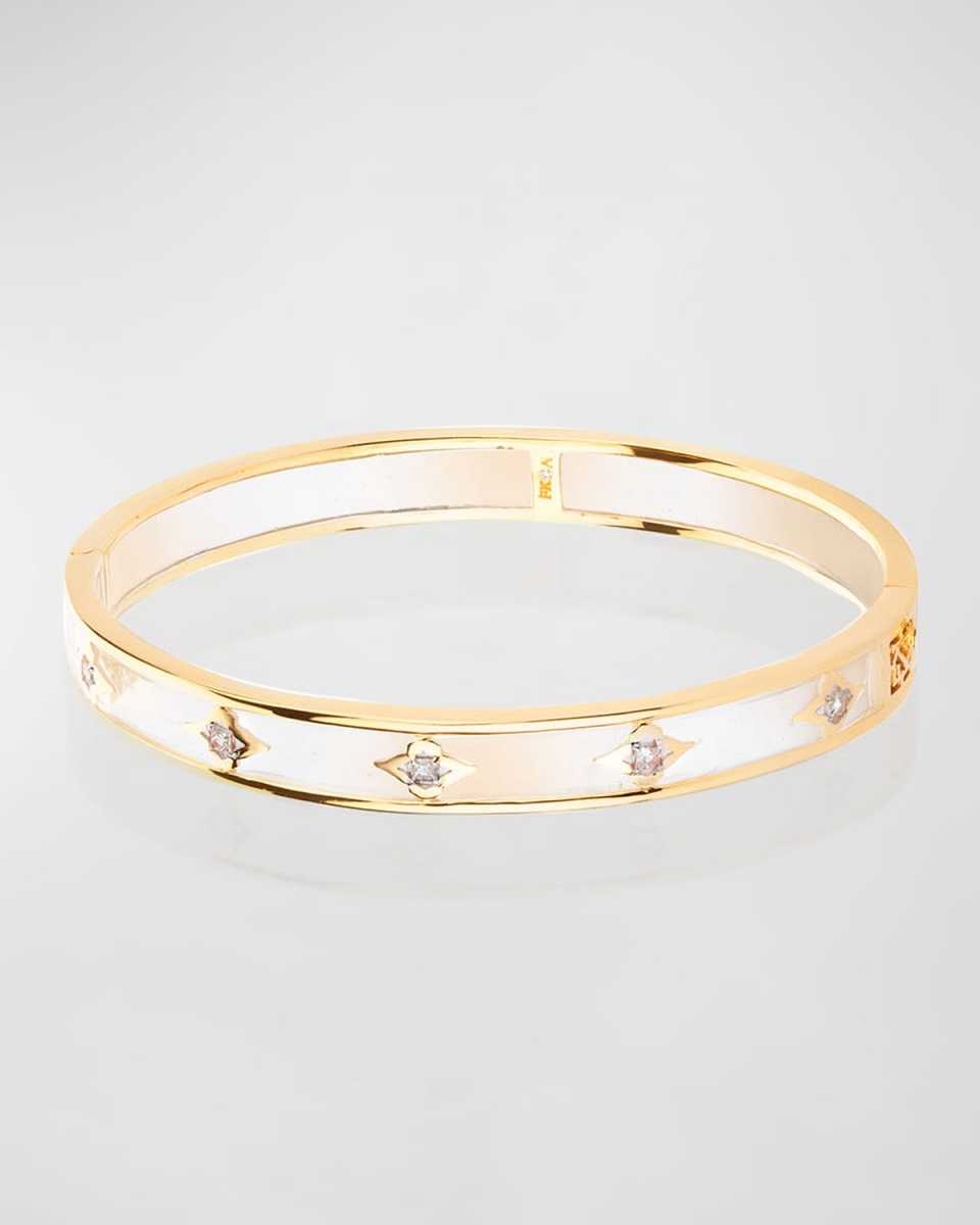 18K Yellow Gold Pure Clear Kashmir Adventurous Bangle, 45mm x 55mm