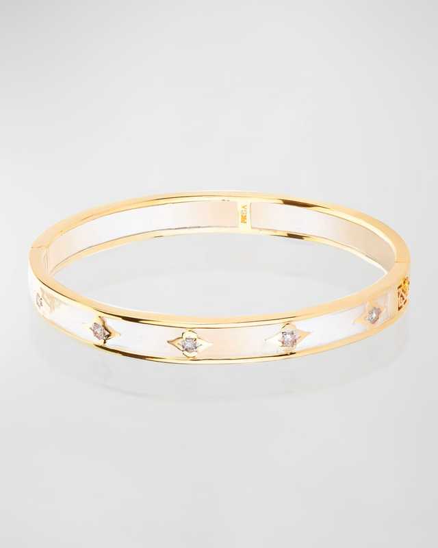 18K Yellow Gold Pure Clear Kashmir Adventurous Bangle, 45mm x 55mm