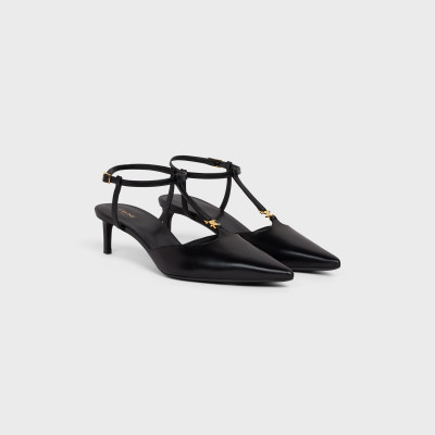 CELINE KITTEN T-BAR STRAP PUMP IN CALFSKIN BLACK