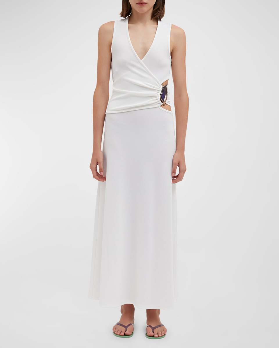 Moodstone Overlap Maxi Tank Dress