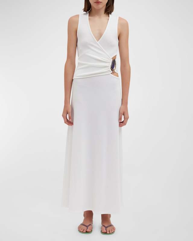 Moodstone Overlap Maxi Tank Dress