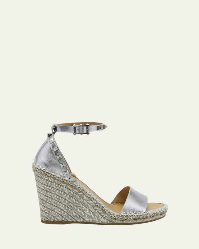 Rockstud Double Espadrille Wedge Sandals