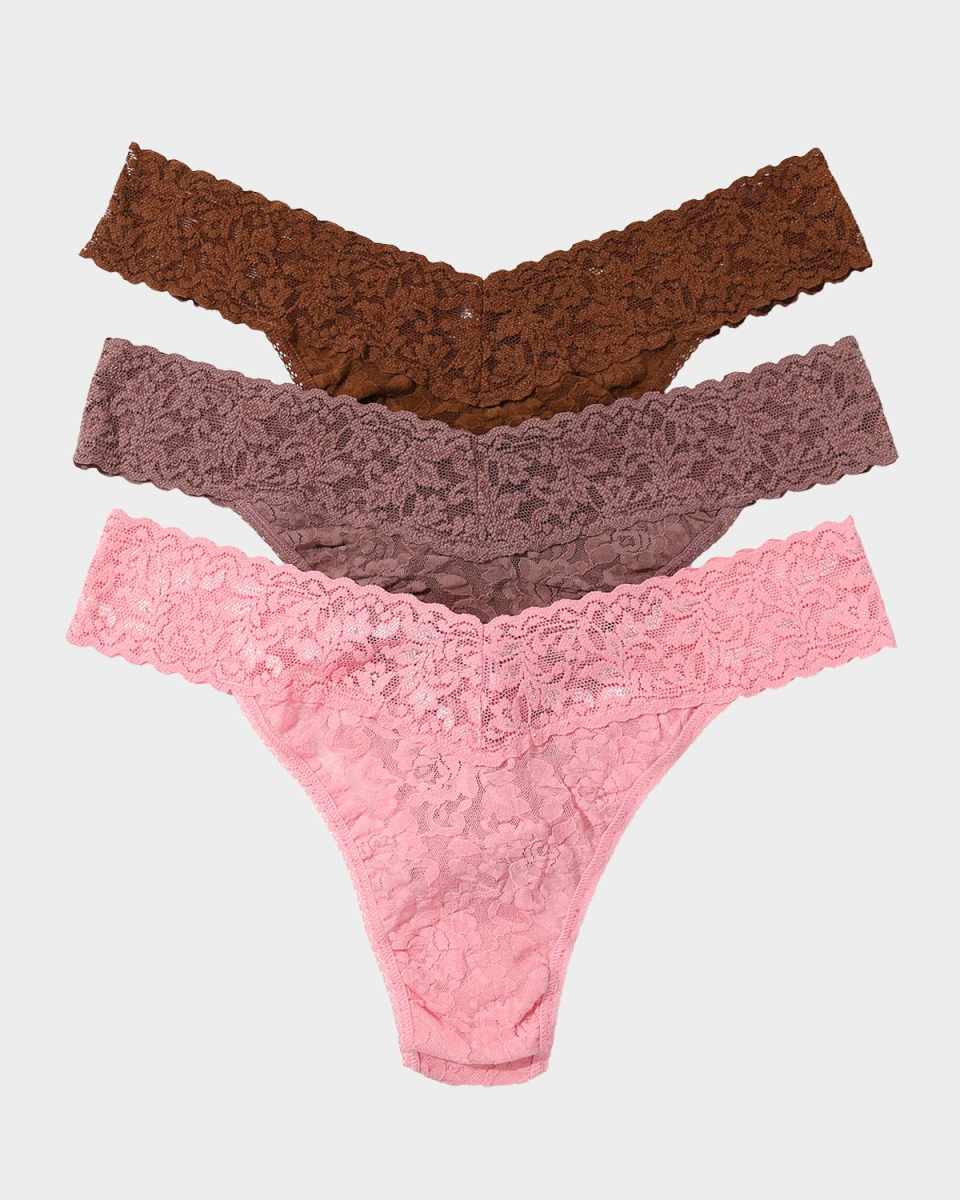 3-Pack Original-Rise Multicolor Lace Thongs