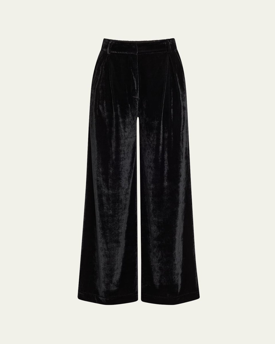 Velvet Wide-Leg Pants