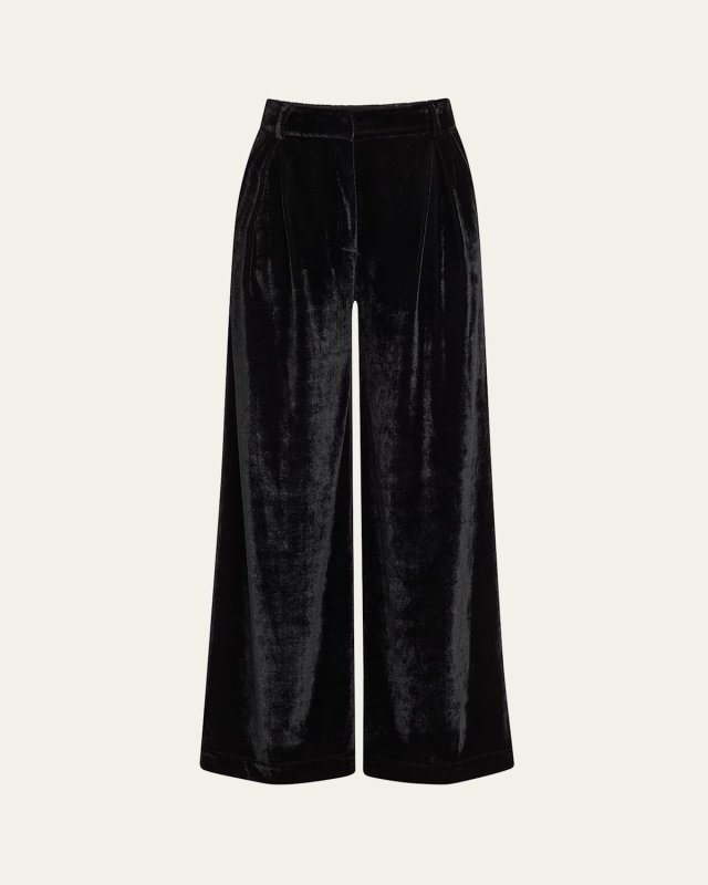 Velvet Wide-Leg Pants