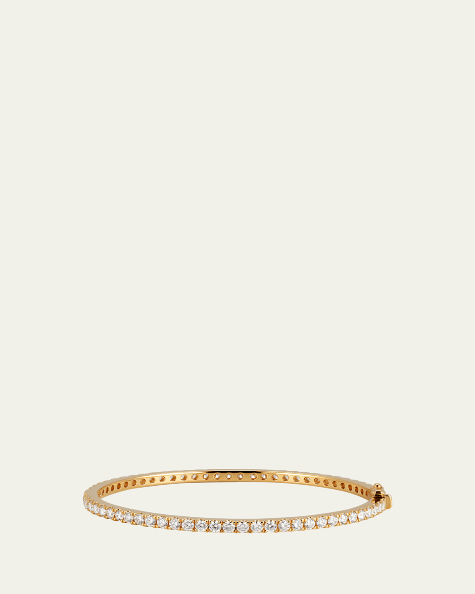 18K Yellow Gold Diamond Bangle, 55x46mm