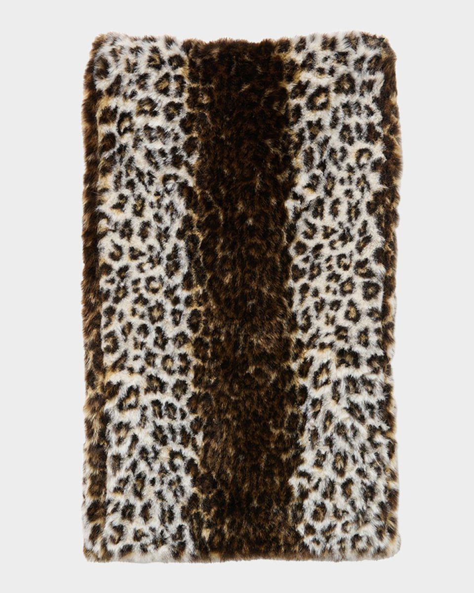 Leopard Faux-Fur Midi Skirt