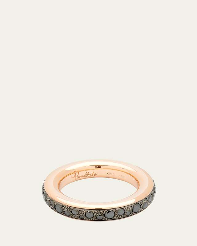 Iconica 18K Rose Gold Eternity Band with Black Diamonds