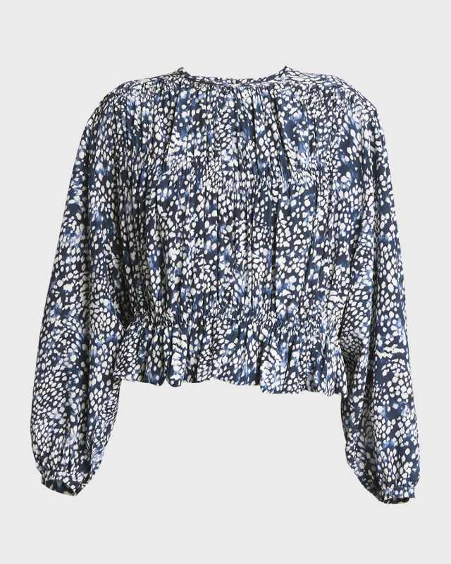Gelina Printed Peplum Top