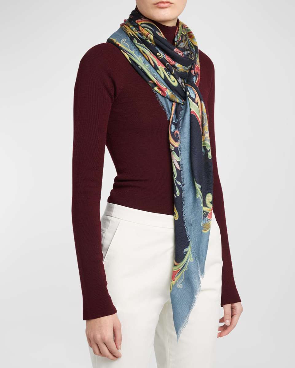 Aida Paisley Wool-Cashmere Shawl