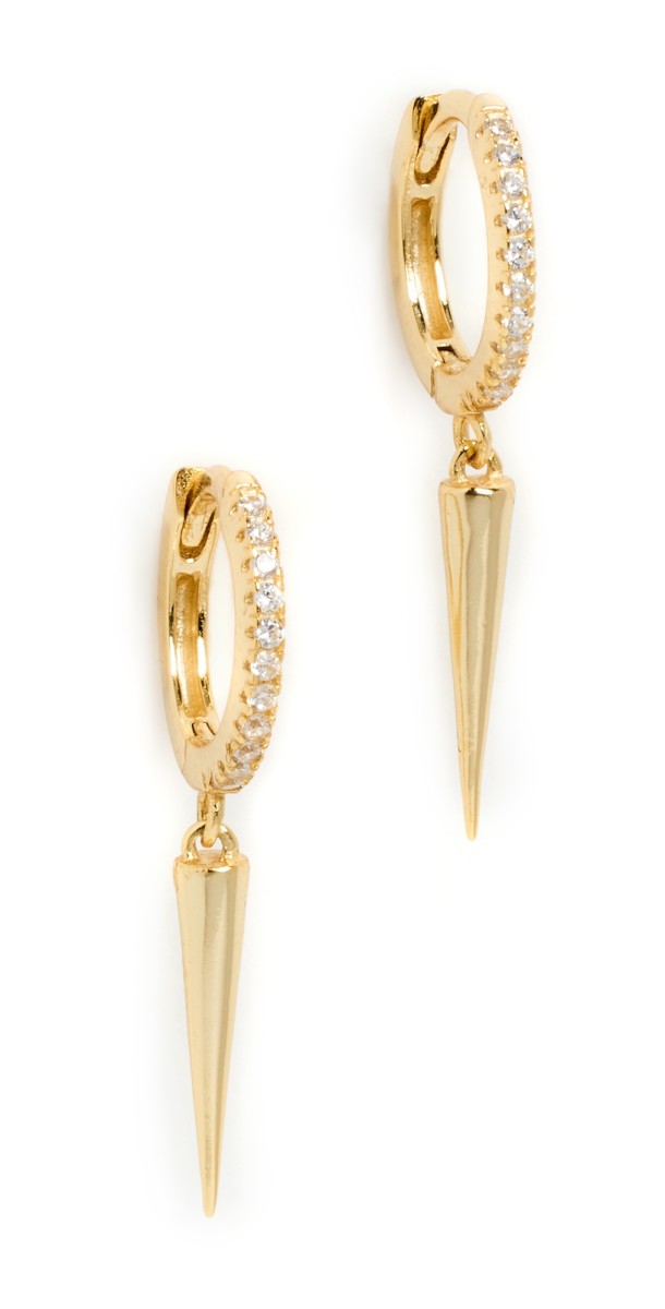 SHASHI Dagger Hoop Earrings Yellow Gold