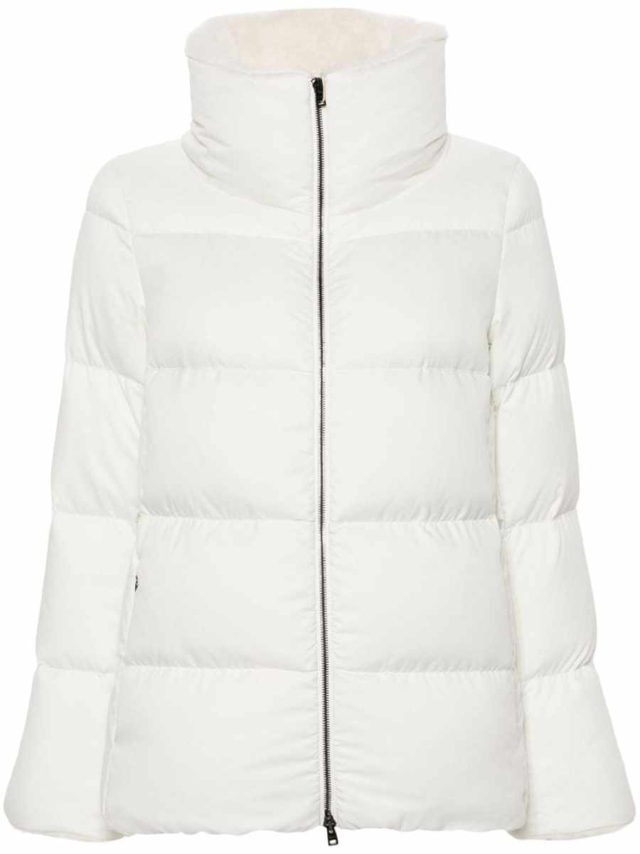 faux-fur collar padded jacket