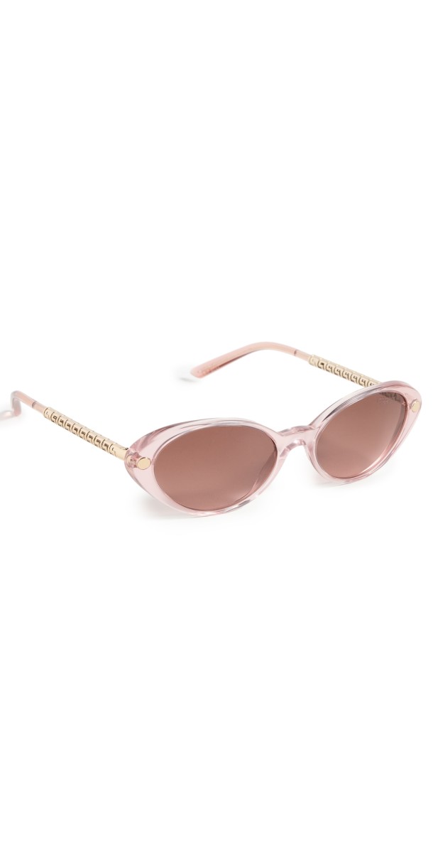 Versace VE4469 Oval Sunglasses Pink Transparent