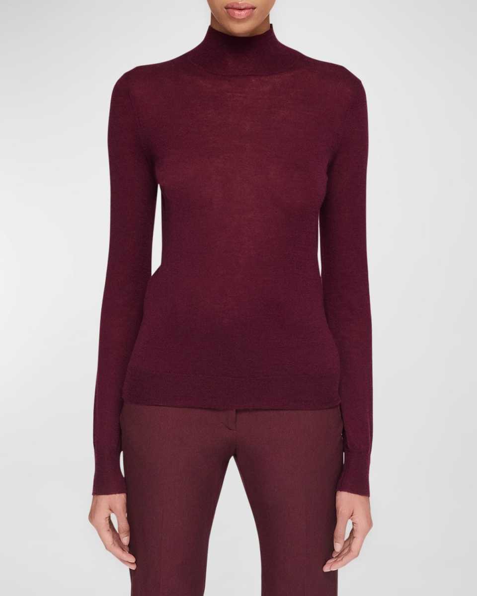 Mock-Neck Cashmere Sweat