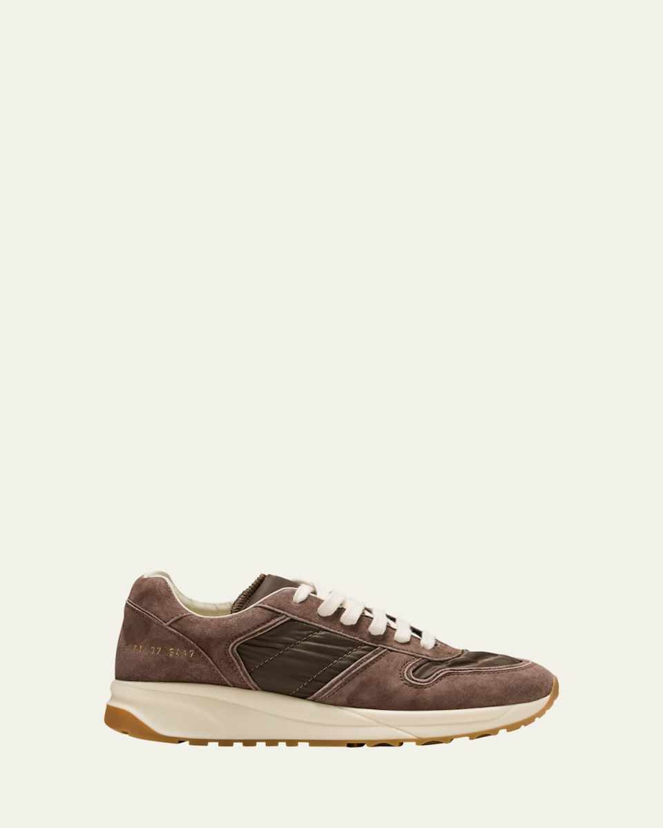 Suede Nylon Track Sneakers