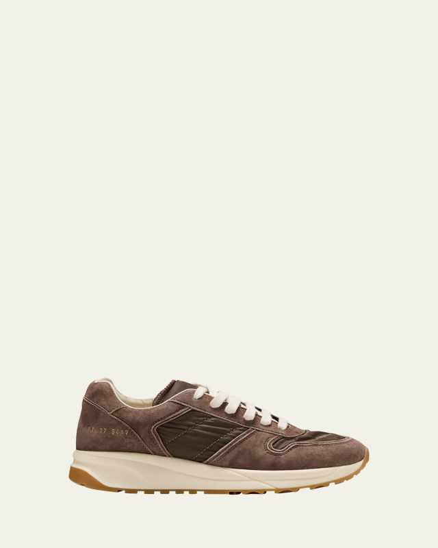 Suede Nylon Track Sneakers