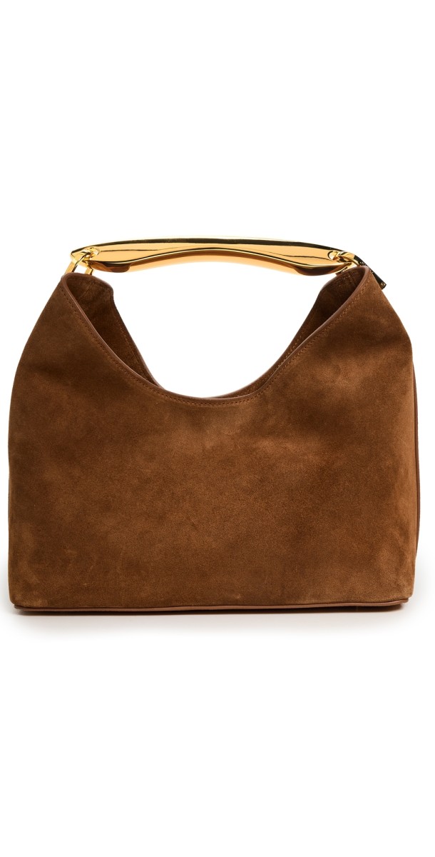 Elleme Boomerang Suede Bag Cognac