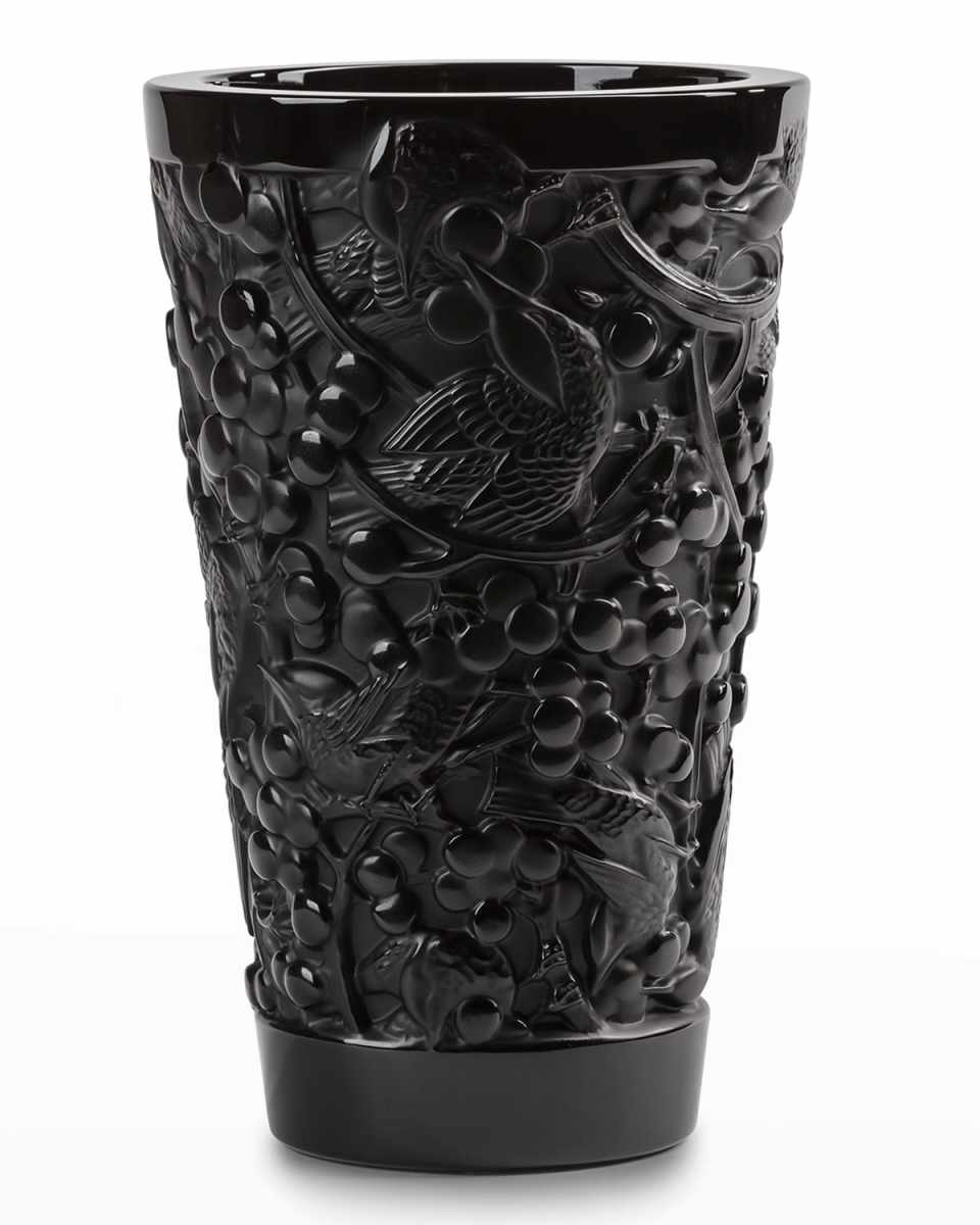 Black Merles and Raisins Vase
