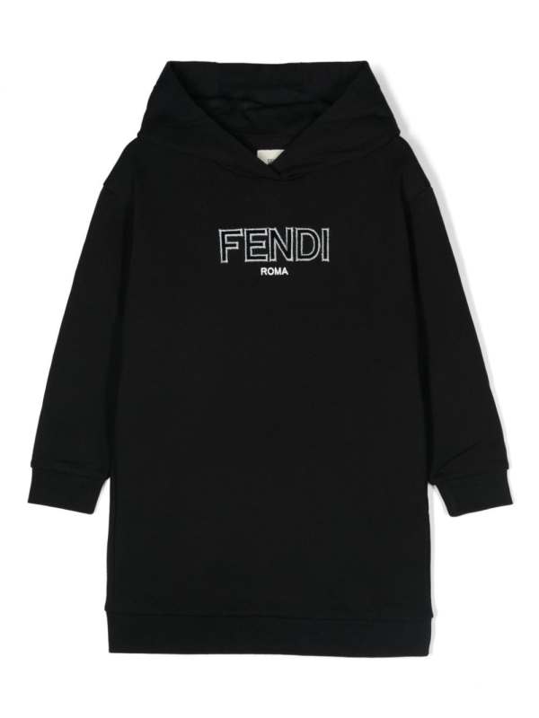 logo-embossed hoodie dress