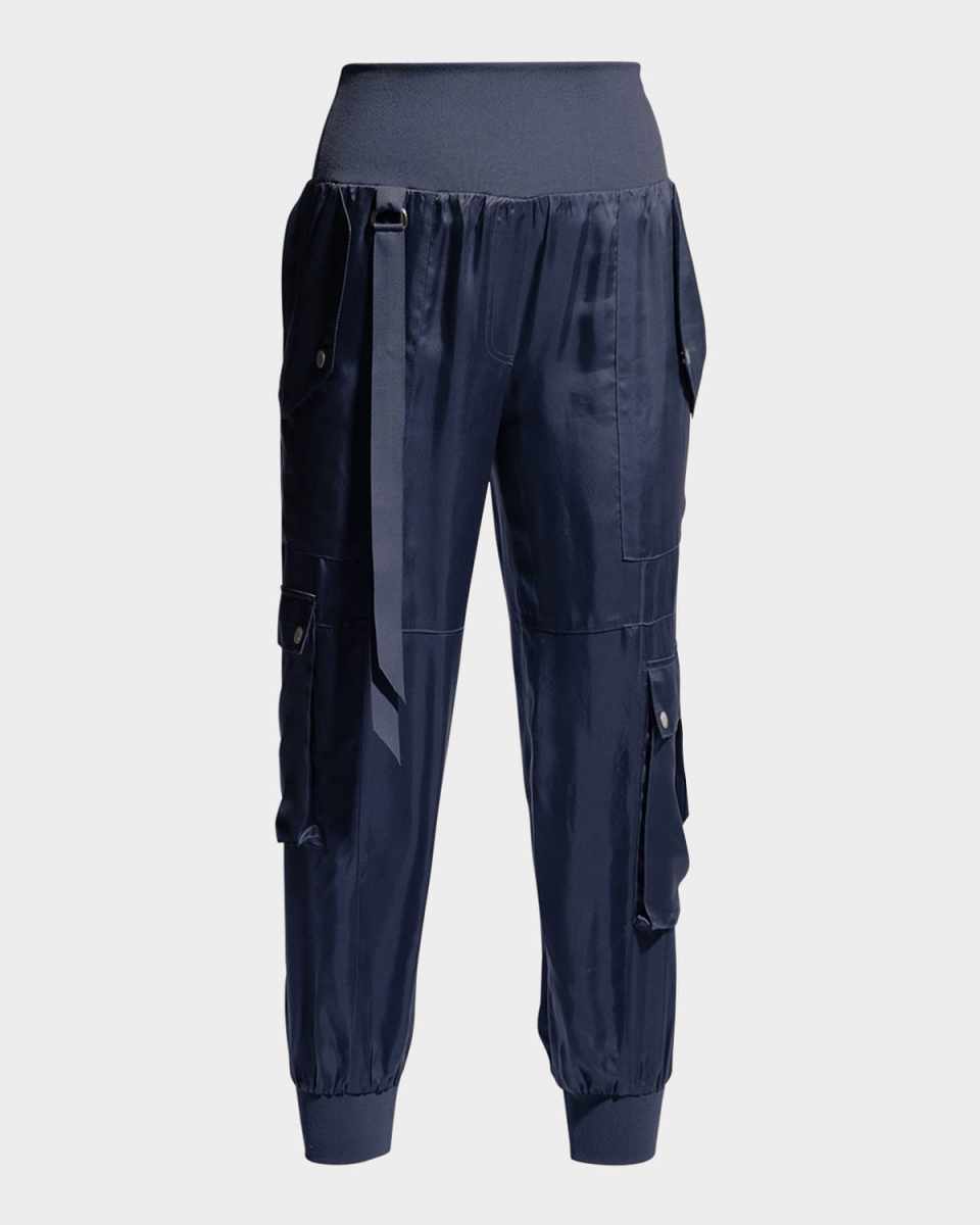 Harmony Satin Cargo Jogger Pants