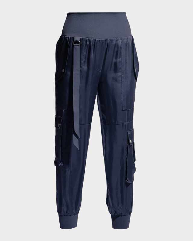 Harmony Satin Cargo Jogger Pants