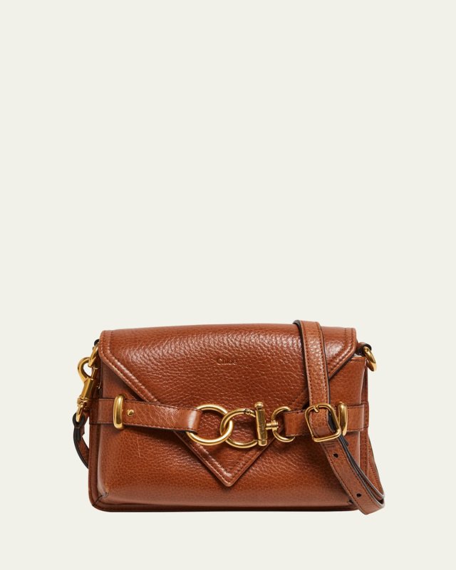 Cape Flap Crossbody Bag in Grained Calfskin