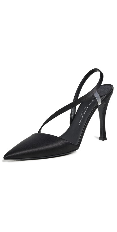 Stella McCartney Stella Iconic Recycled Satin Pumps Black/Crystal